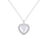 Asfour Crystal Chain Necklace With Heart Pendant In 925 Sterling Silver-ND0405